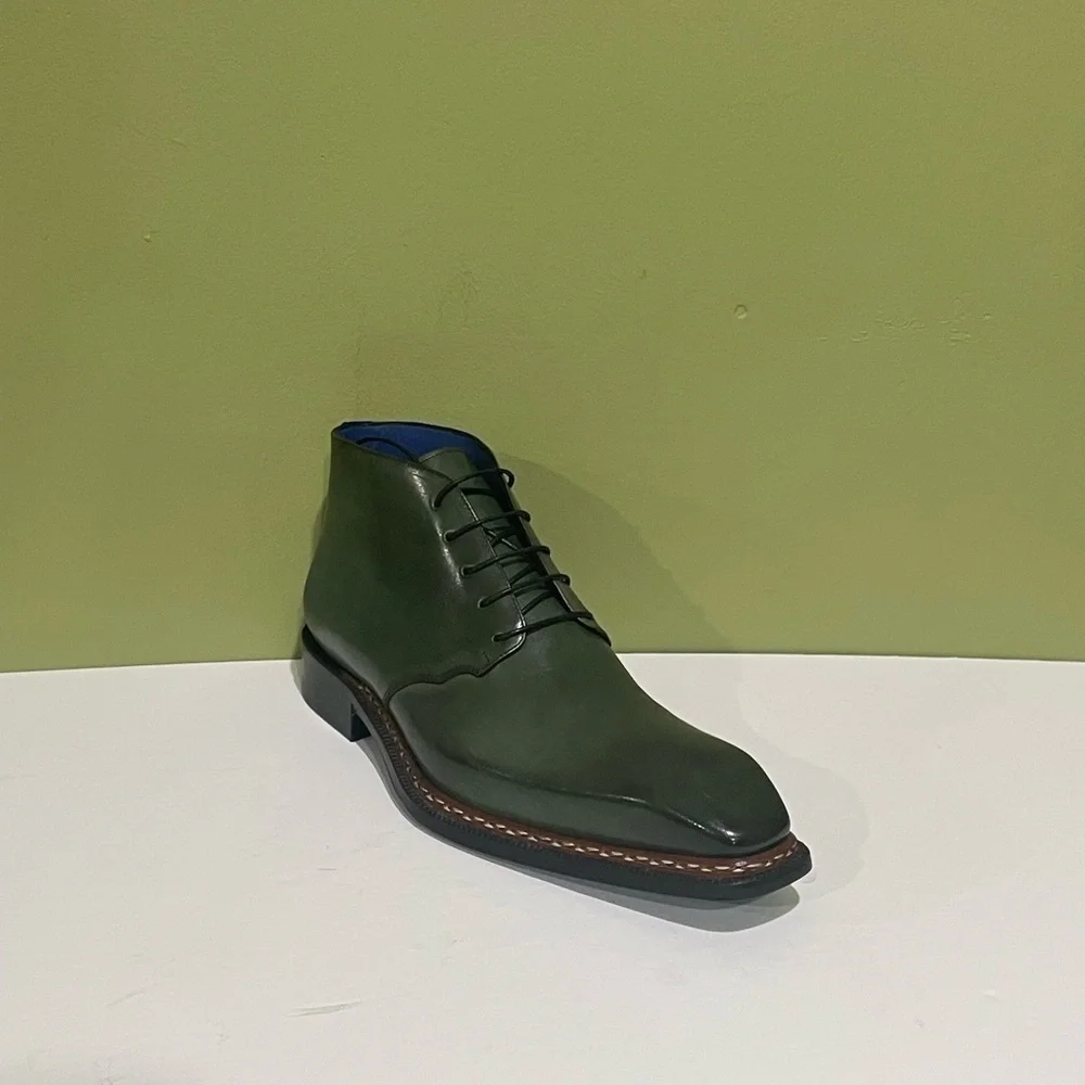 Emilio Franco ankle boot Olive oxford leather calf captoe
